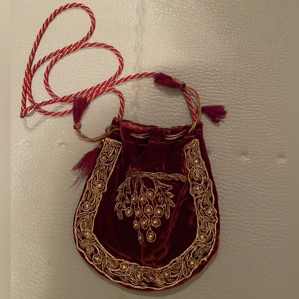 2 small Velvet purses----1 black, 1 burgundy--never used